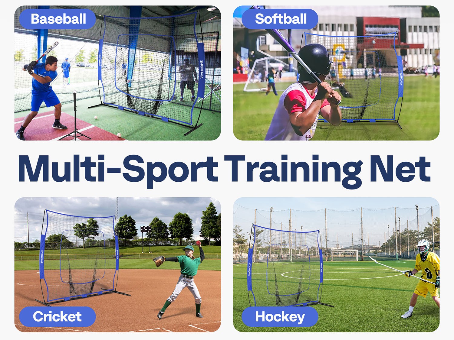 Portable Baseball & Softball Practice Net with Batting Tee 7x7 ft Aluminum Frame