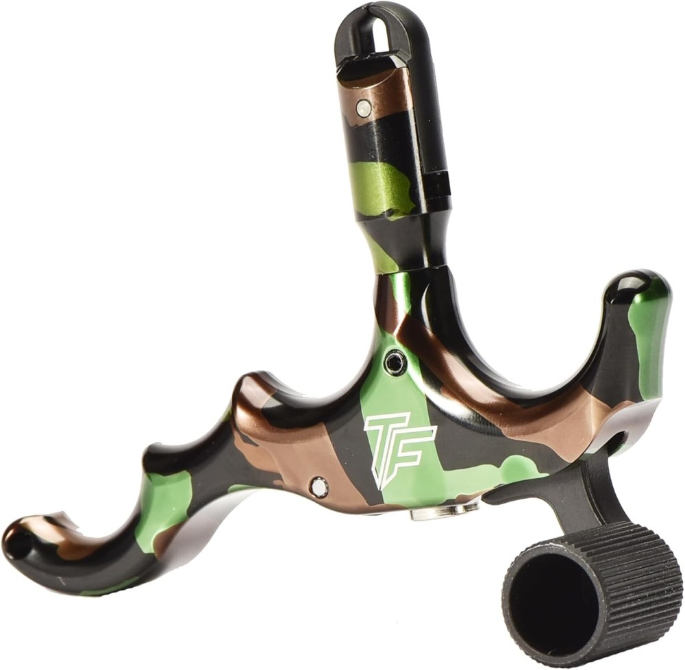 Tru-Fire Edge 4-Finger Aluminum Hand Held Bow Release Camo Adjustable Trigger