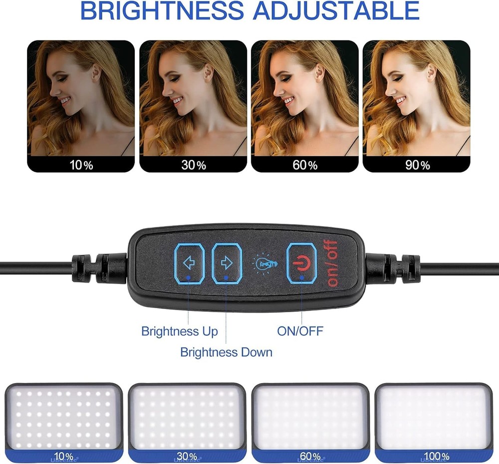 Video Light Kit, 2Pcs Dimmable Continuous Portable Photography Lighting with ...