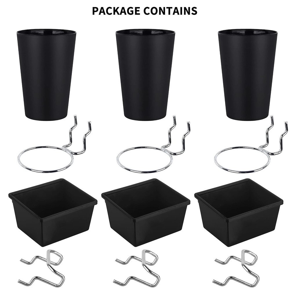 6 Sets Pegboard Bins with Hooks Pegboard Organizer for Accessories Tools Storage