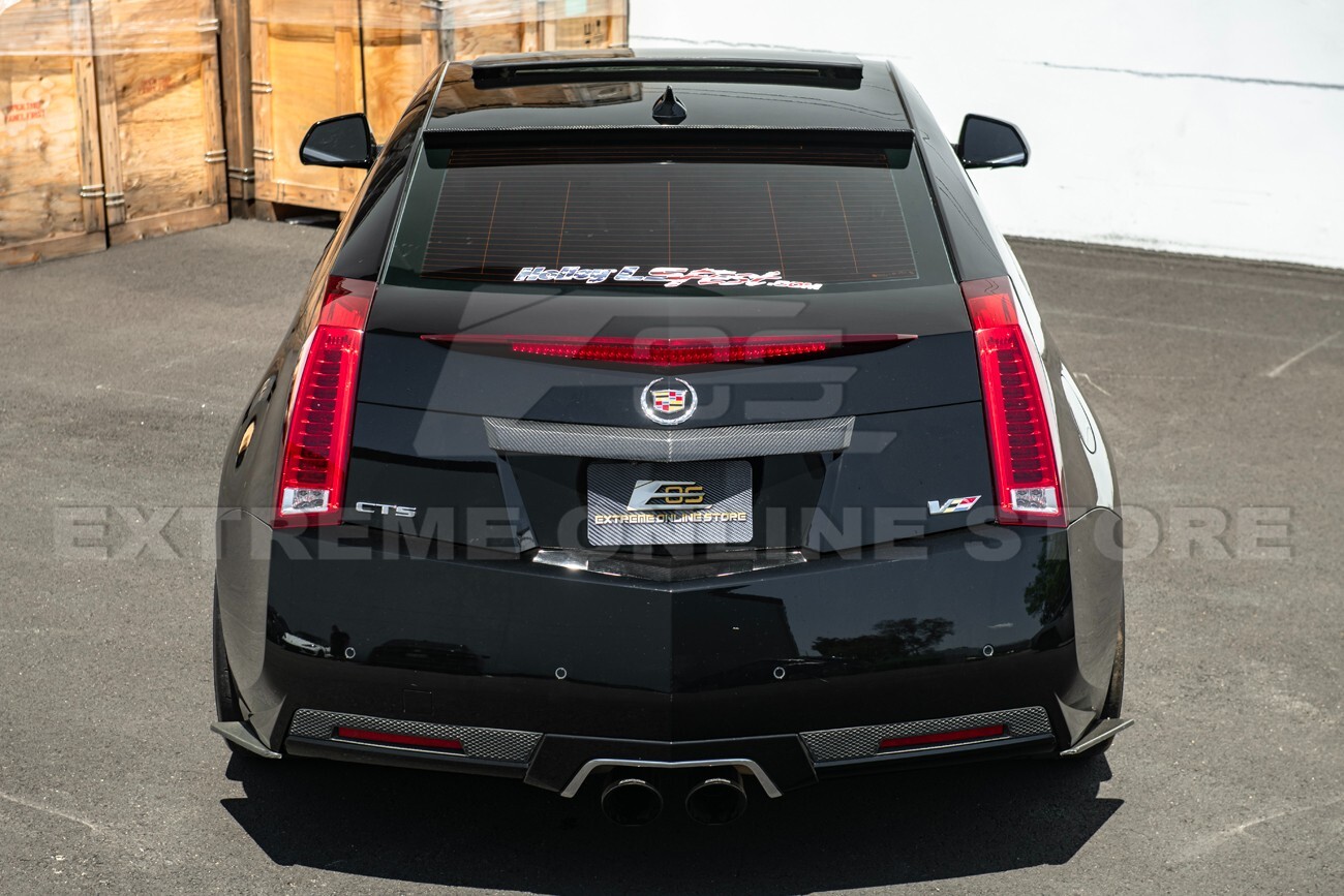 For 09-15 Cadillac CTS-V Coupe CARBON FIBER Rear Deck Lid Applique Trunk Insert