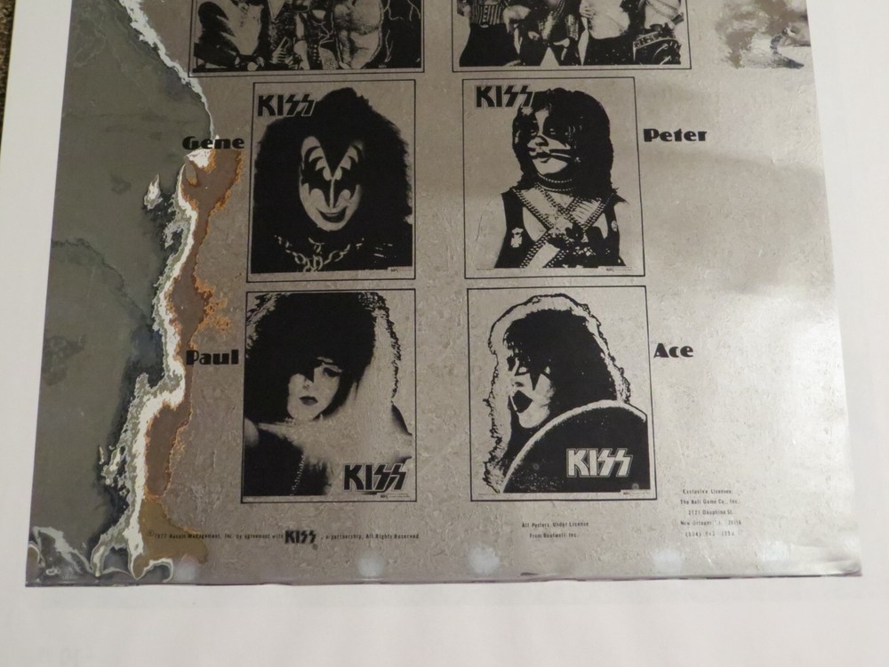 KISS SILVER MYLAR PROMOTIONAL POSTER 1977 AUCOIN OFFICIAL
