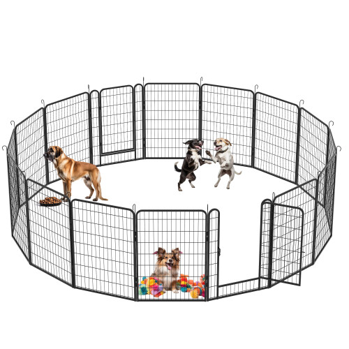 Heavy Duty Metal Playpen Dog Fence Pet Exercise Pen w/door for Outdoor & Indoor