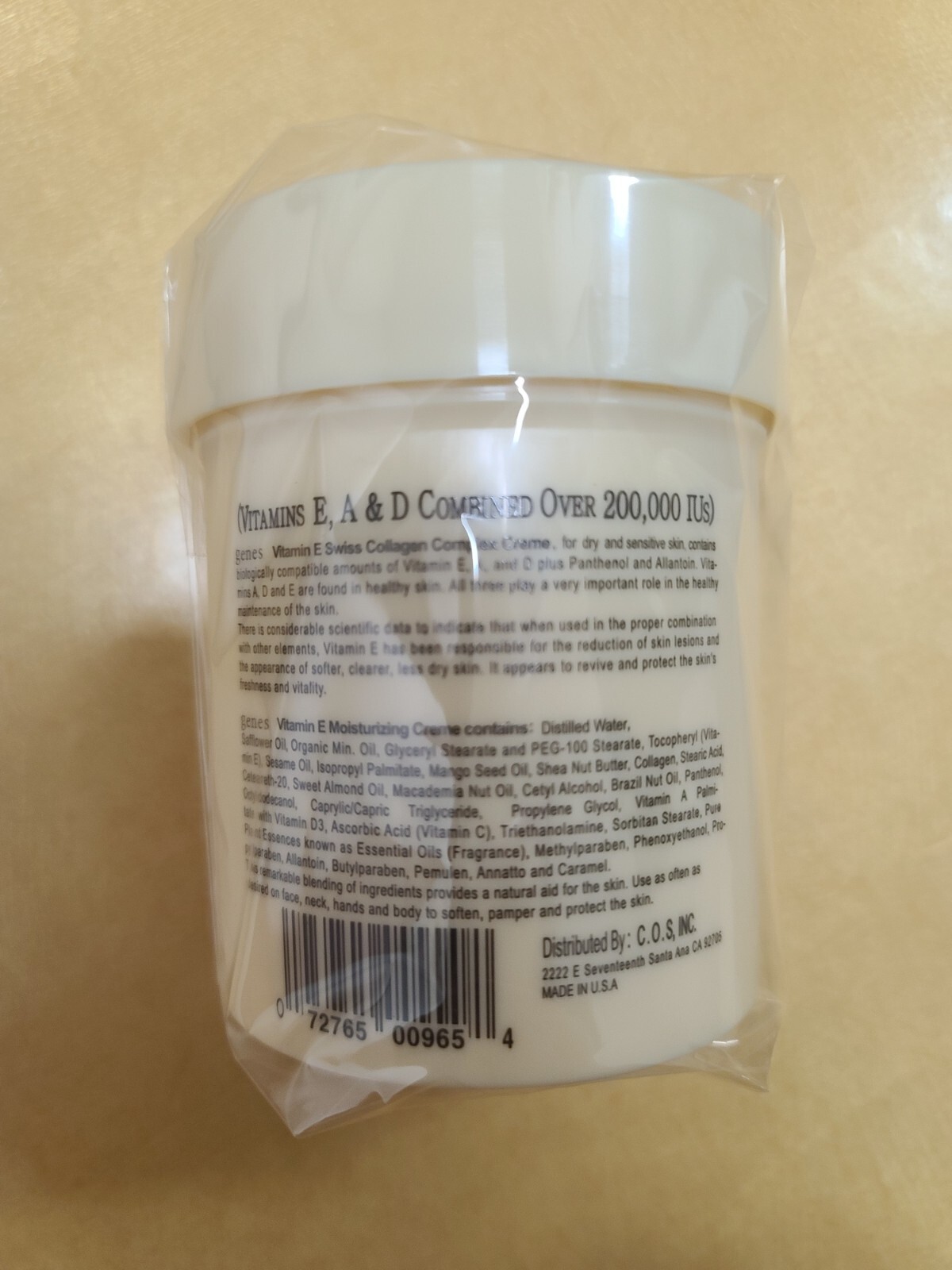 Genes Vitamin E Creme 16-OZ Collagen Complex Moisturizing Creme for Dry and Sens