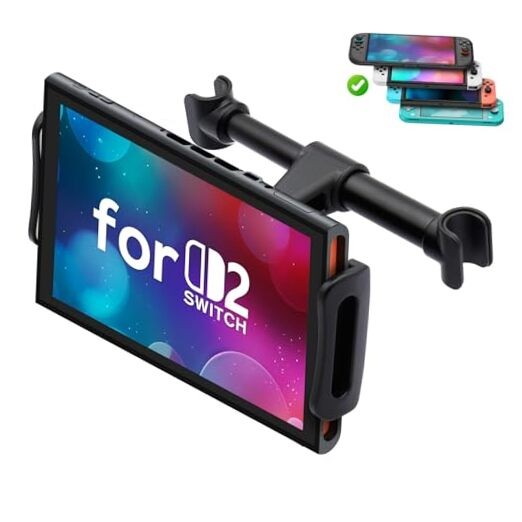 Car Headrest Mount Compatible with Switch 2 Model 2025/ Swith Black