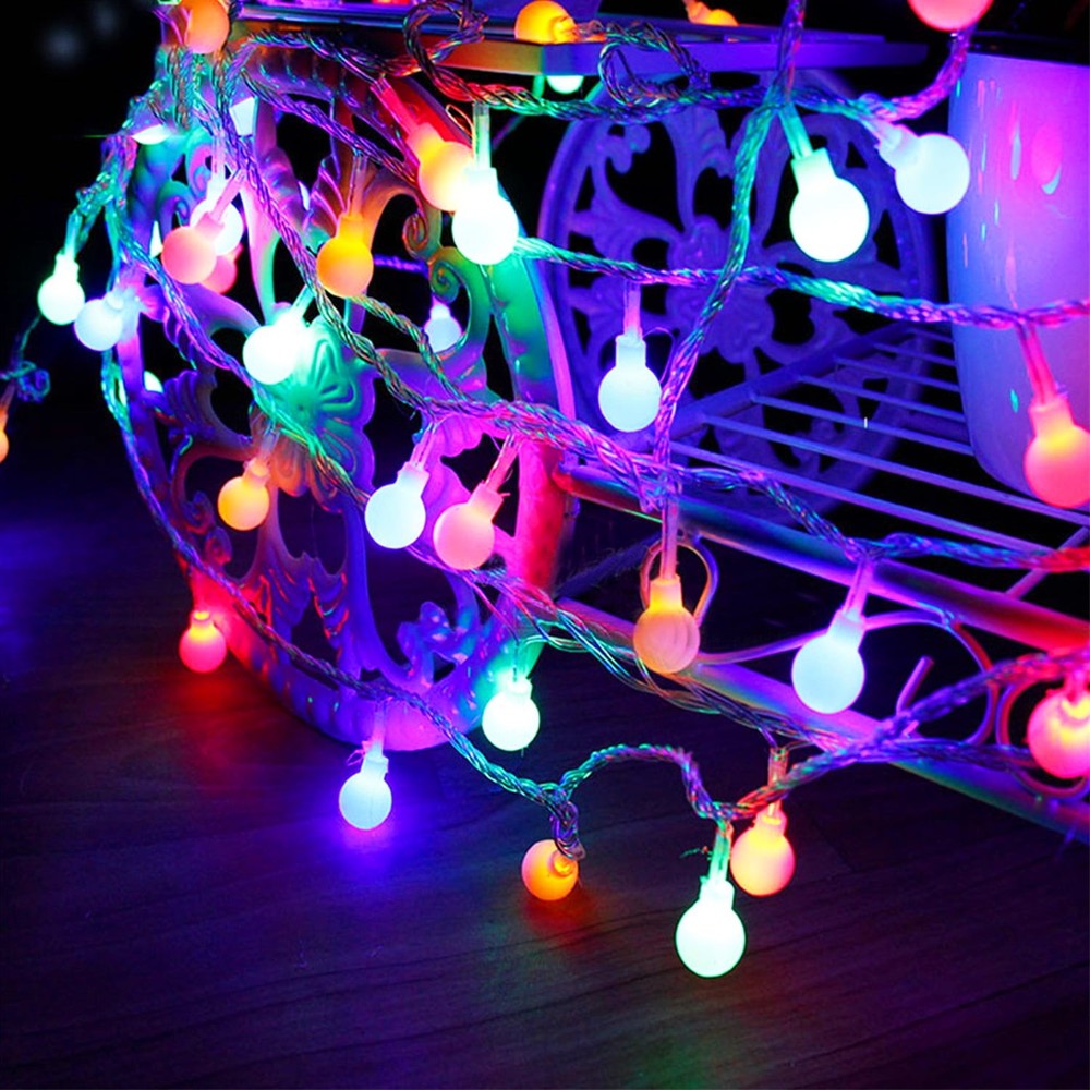 LED 100 LEDs Globe String Lights Waterproof Outdoor String Lights Extendable