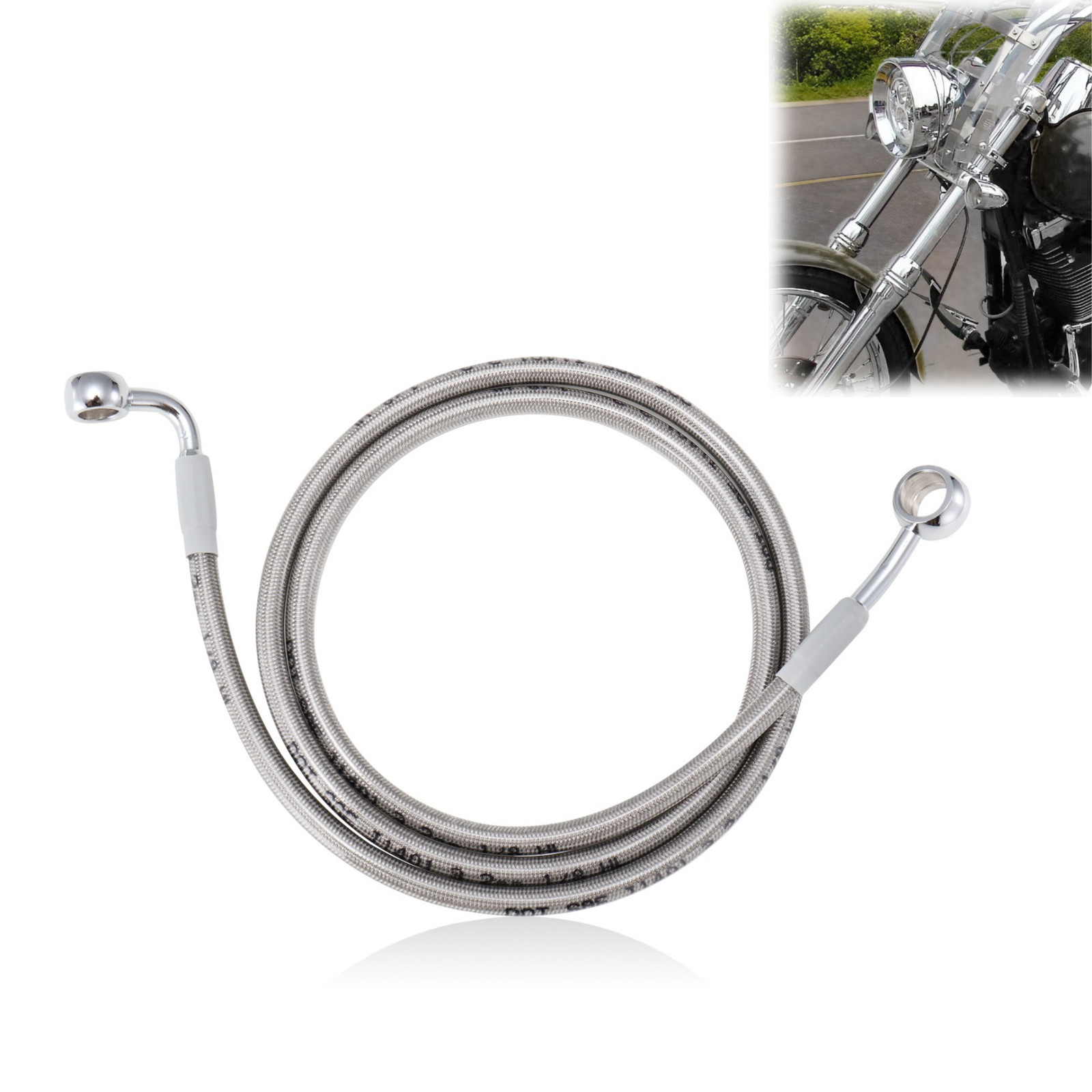 48" Front Brake Line for 2007-2017 Dyna 2007–2010 Softail Custom N/ABS