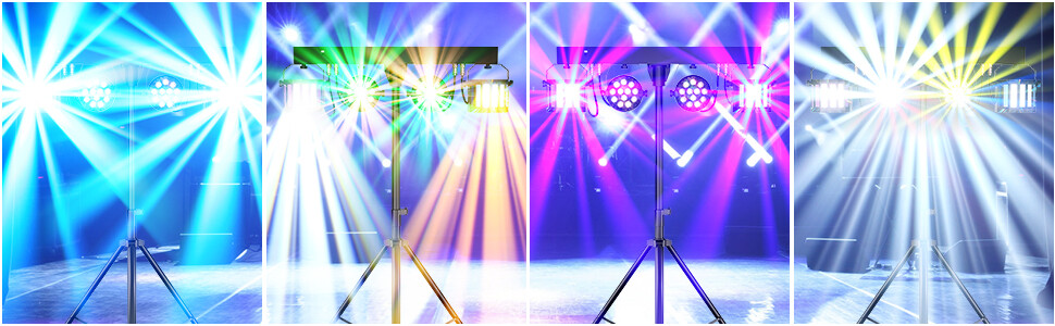 DJ Light System Set With Tripod And Remote Control LED PAR Derby Light Effects