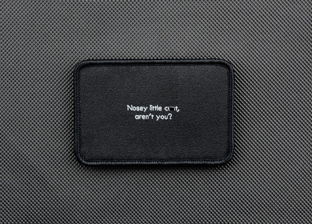 Nosey Little Wotsit Aren't You Woven Morale Patch Hook and Loop Backing