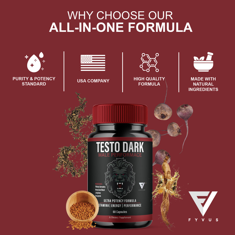 Testo Dark Max Performance Supplement, TestoDark Pills (60 Capsules)
