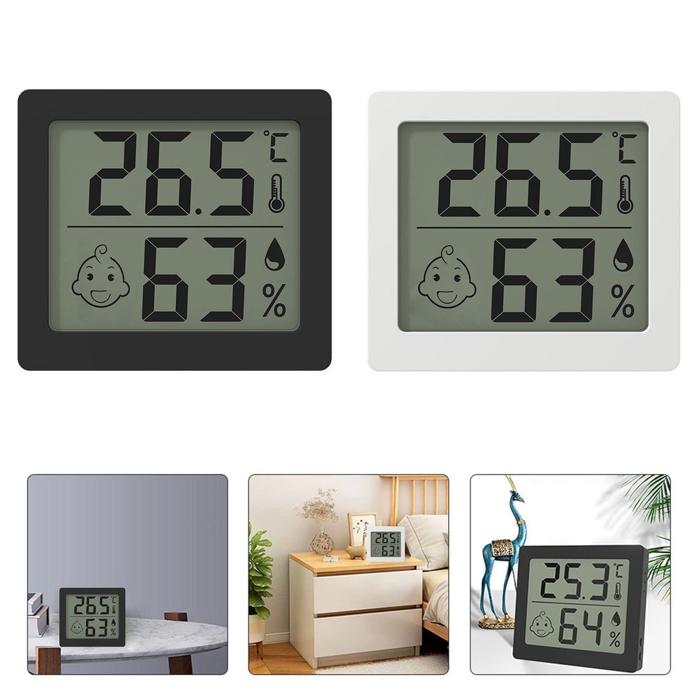 Easy Installation Room Thermometer Hygrometer Wall Mount or Tabletop Display