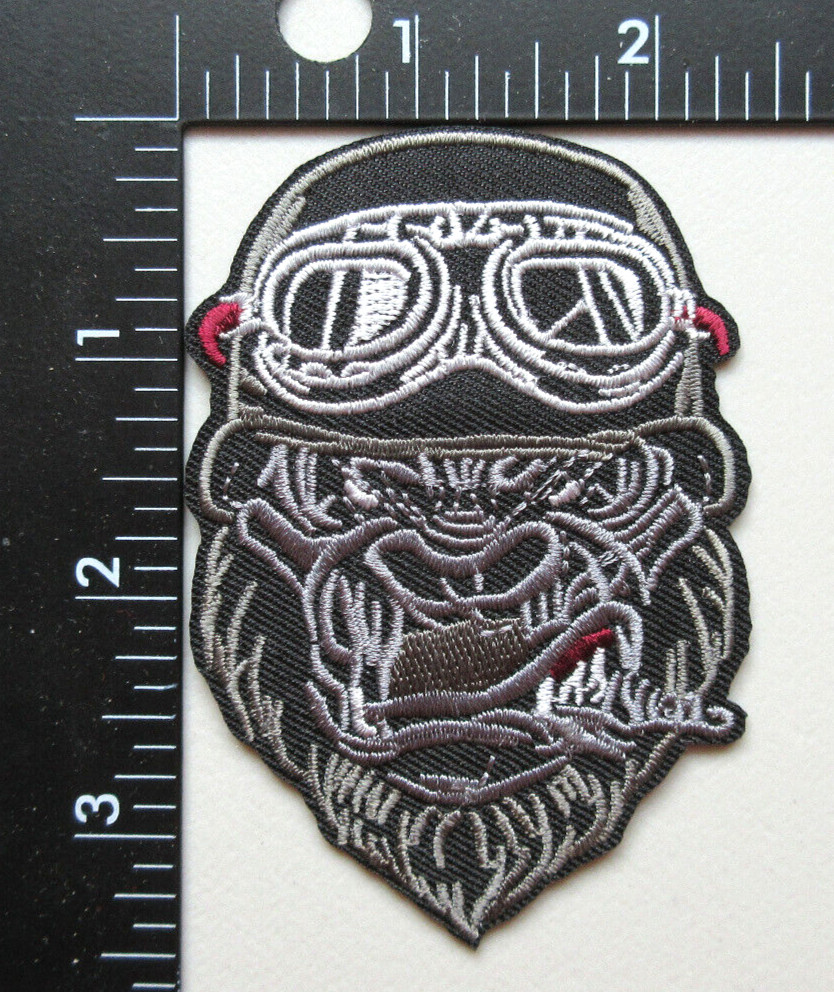 🔥APE GORILLA WITH GOGGLES & HELMET BIKERS VEST JACKET HAT IRON ON PATCH