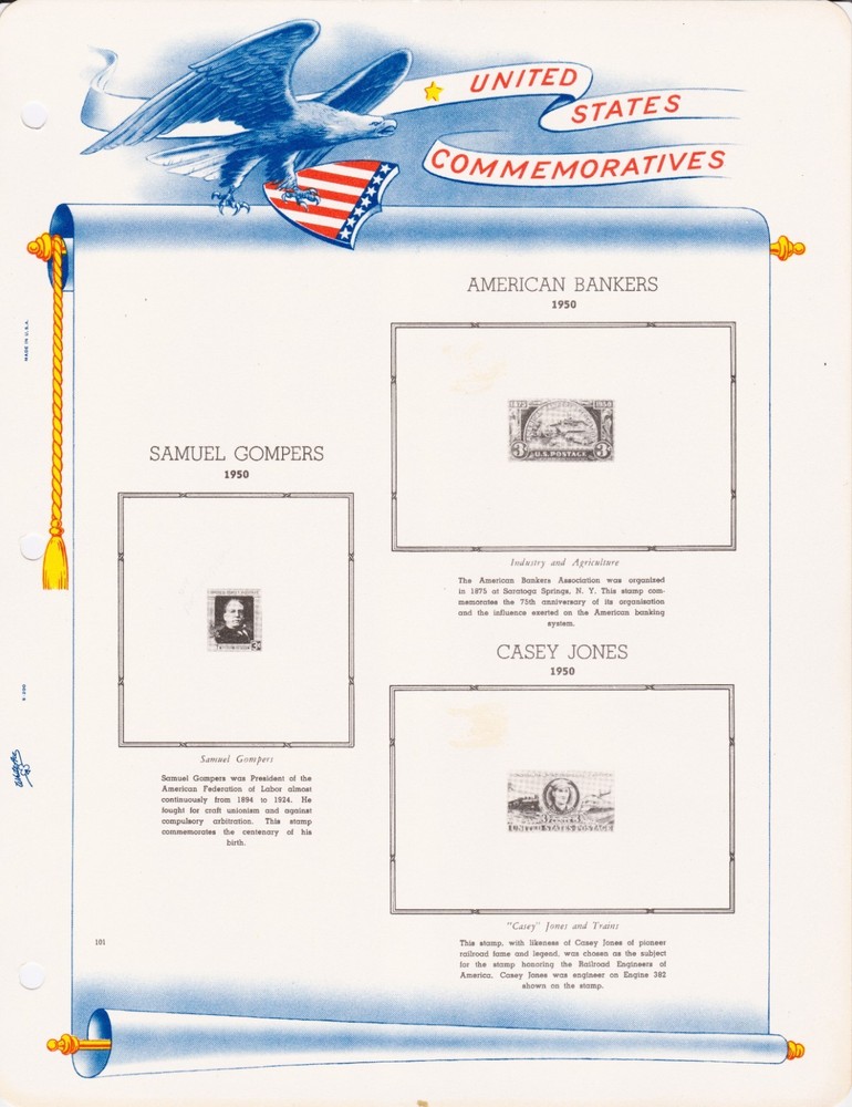 USA White Ace 1950-55 20 Pages Commemorative Blocks of 4 Lightly Used