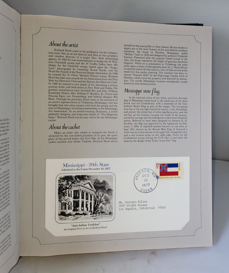 Stamps Envelope US States Of The Union Hardcover Book Westport Collector Society