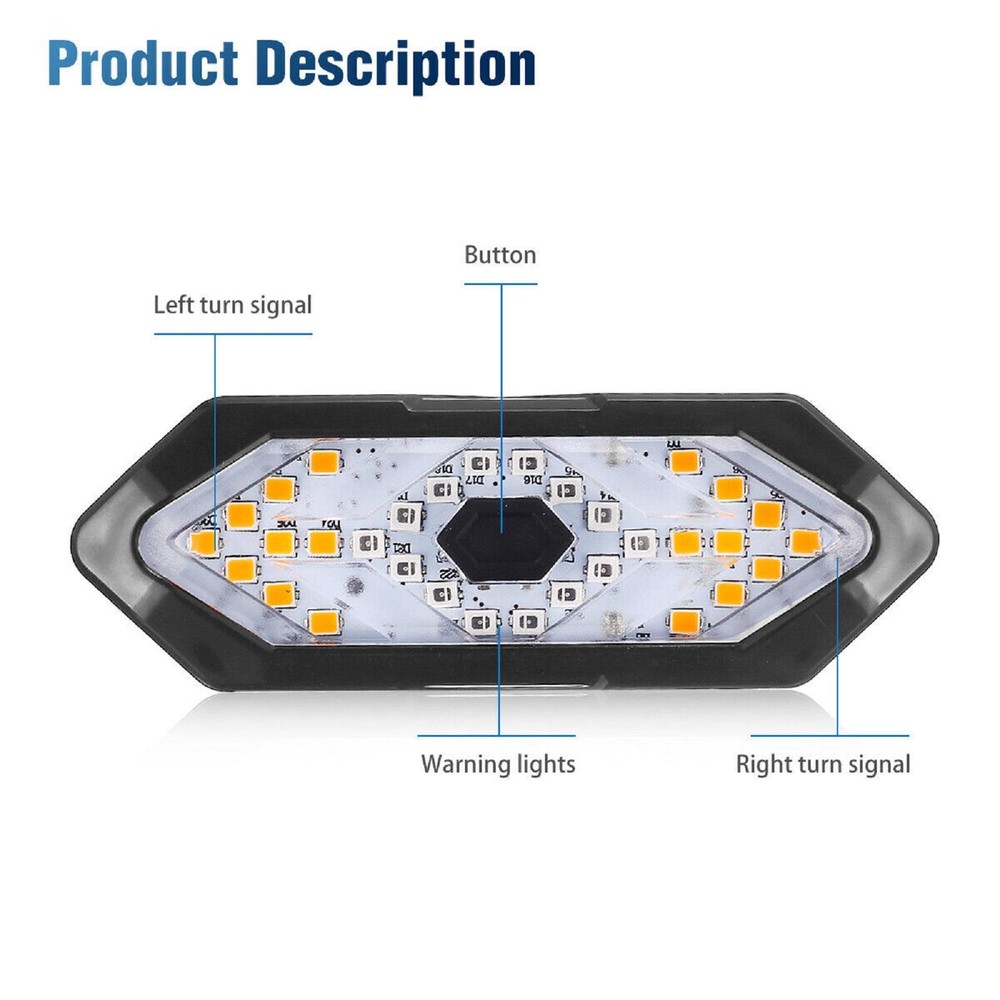 Bicycle Tail Light USB Wireless Remote Control Turn Signal Warning Lamp+Horn