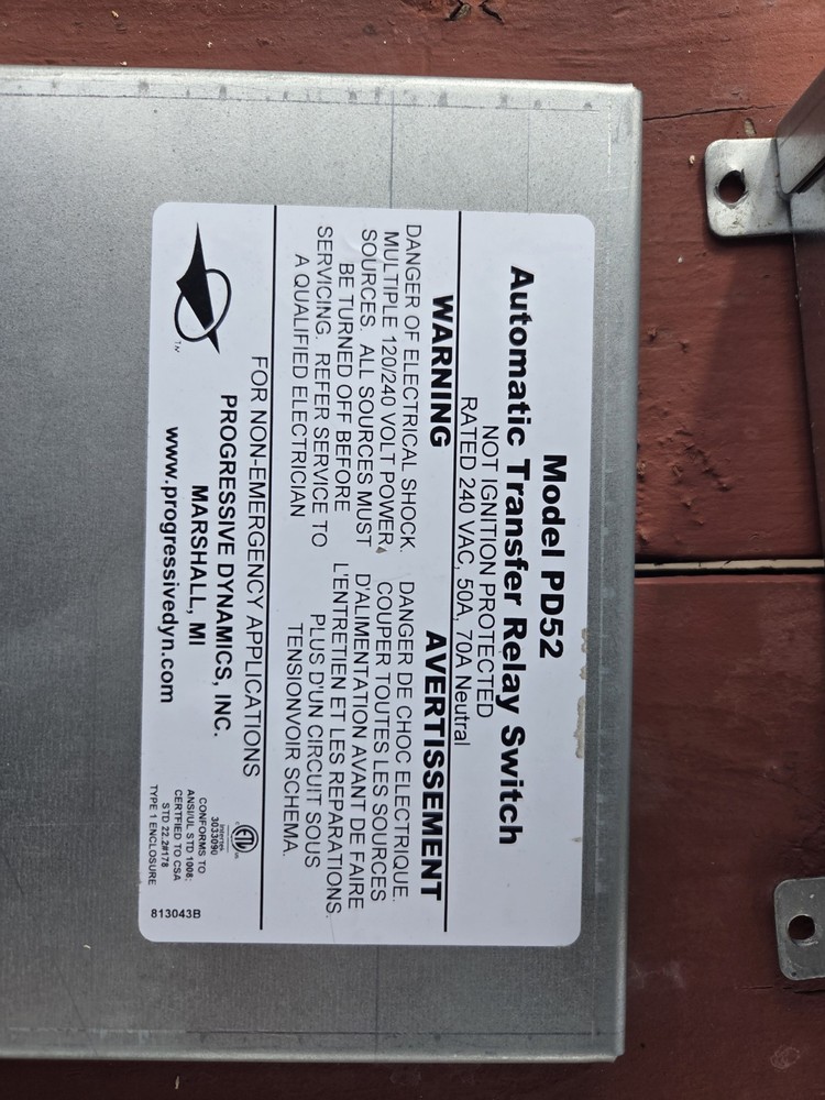 Progressive Dynamics PD52 Automatic Transfer Relay Switch 50A 70A Neutral