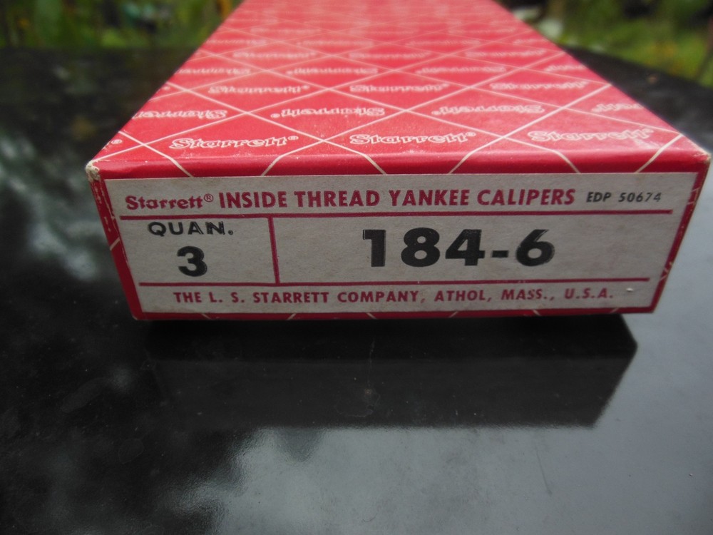 Starrett 6" inside thread  yankee  caliper no. 184-6 3/box