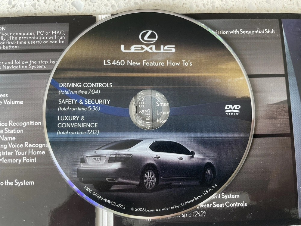 2007 2008 LEXUS LS460 NAVIGATION SYSTEM TUTORIAL INTERACTIVE CD ROM AUDIO CD OEM