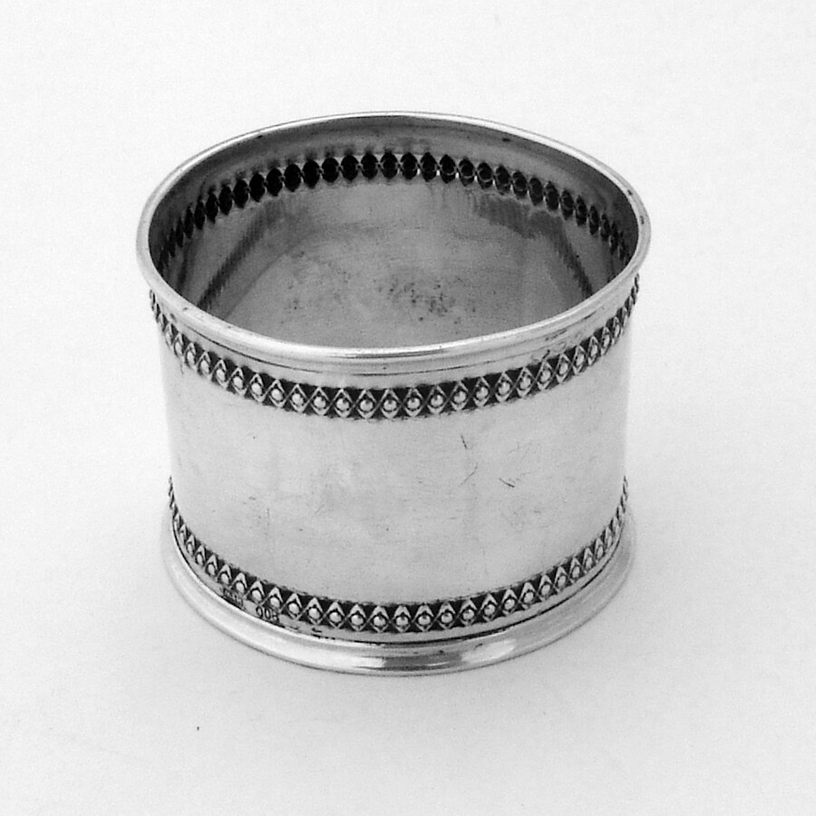 Beaded Napkin Ring 800 Silver No Mono