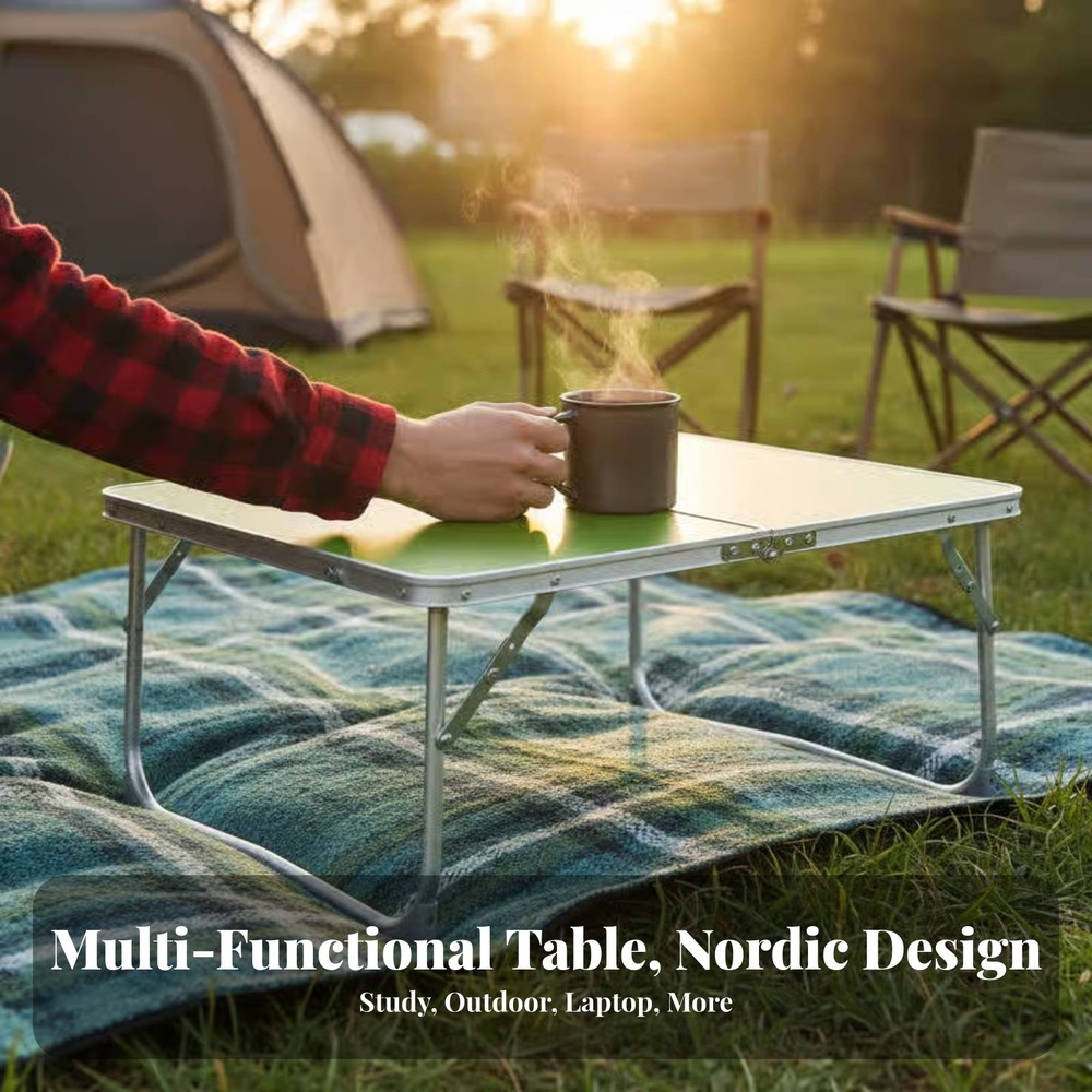 Portable Folding Camping Table Green