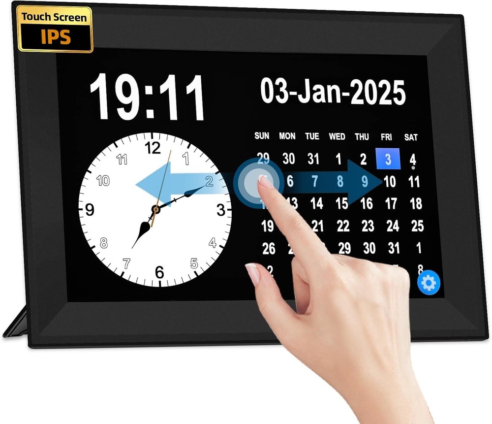 10.1-inch touchscreen digital clock, specially designed for the elderly.