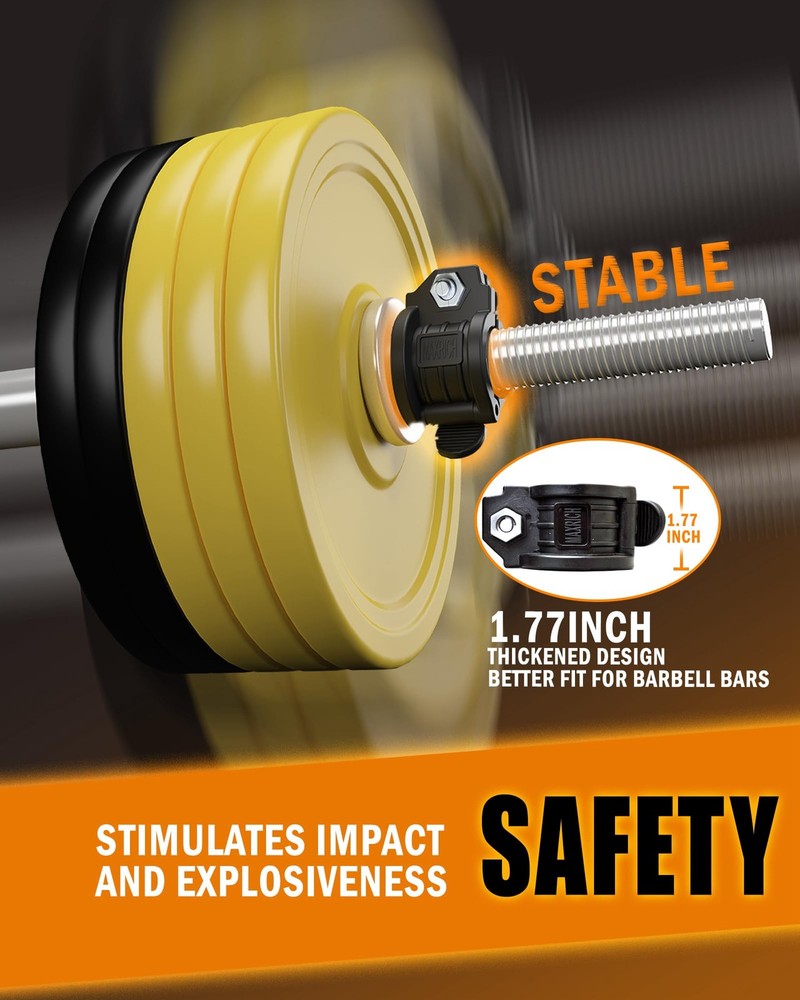Adjustable Barbell Clamps 1 Inch 2 Pack Quick Release Locking Clips