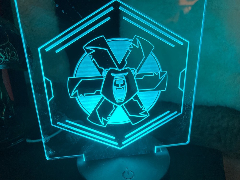 LED Battletech Etched Lamp with Clan Logos
