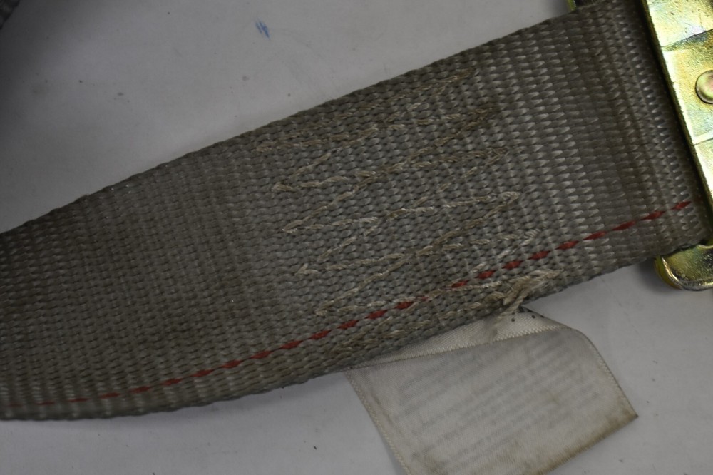 US Cargo Control USCC E Track Ratchet Strap w Spring E Fitting 2" x 16' Gray