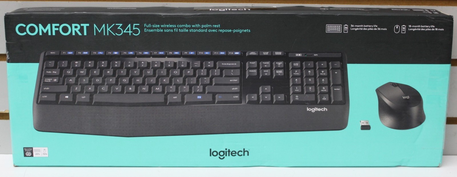 Logitech MK345 Wireless Keyboard & Mouse Black 2pk Bundle Brand New Sealed