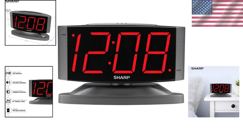 User-Friendly Digital Alarm Clock with Classic Design & Bright Red Digits