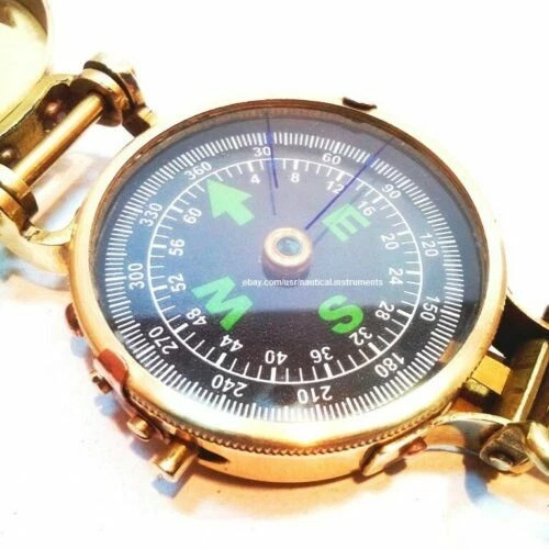 British Military Compass Solid Brass Nautical Lensatic Pocket Compass
