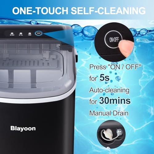 Ice Maker Countertop, Portable Ice Machine Self-Cleaning, Portable Ice Cube