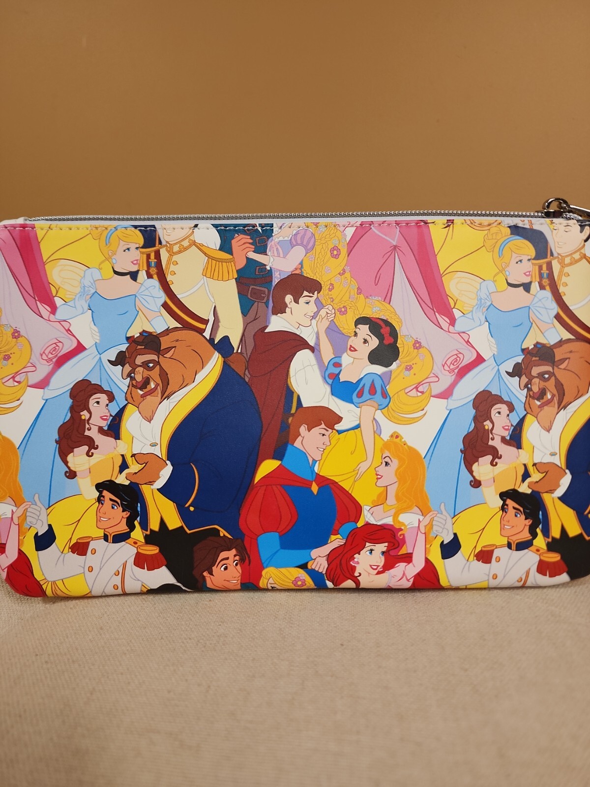 Buckle Down Disney Princess Couples Love AOP Print Cosmetic Bag Makeup Pouch NEW