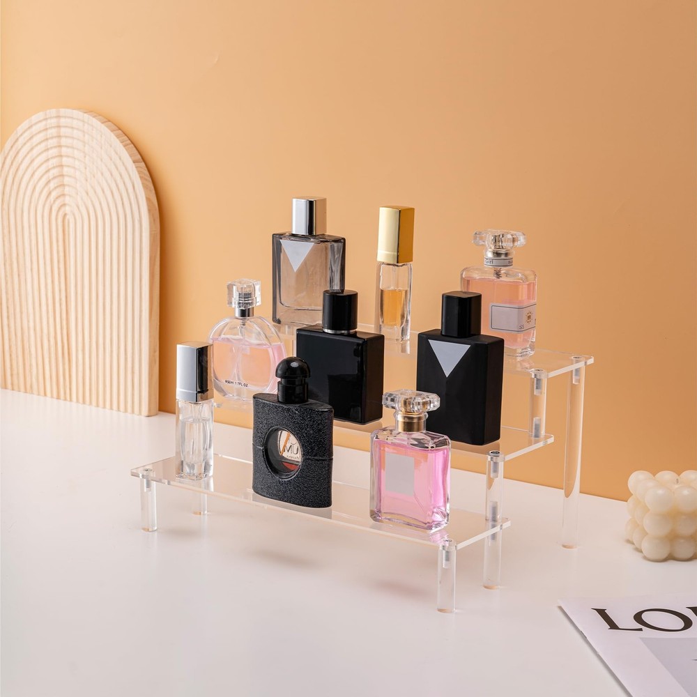 Acrylic Display Stand Risers, 3 Tier Perfume Stand Organizer
