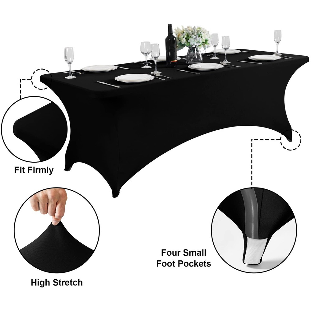 Waterproof Spandex Table Cover for 4FT Table Universal Fitted Stretch Tablecl...