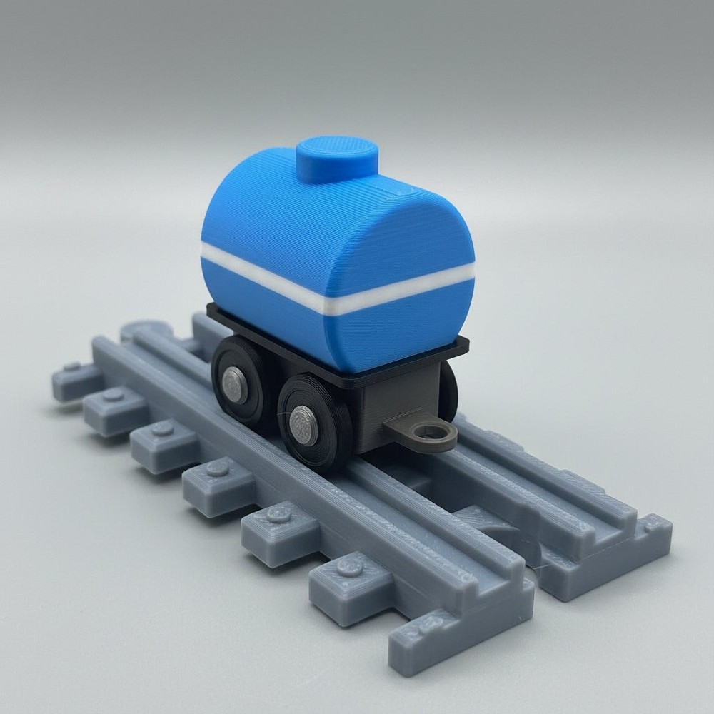 Tiny Water Tank Car 3D Printed Model Train Accessory 2 Inch