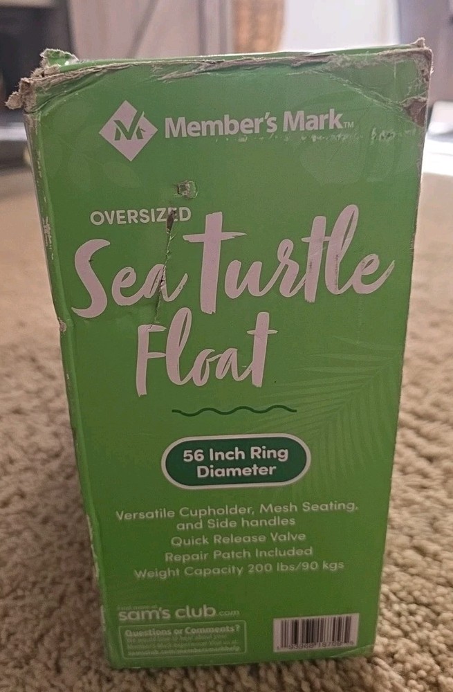 Members Mark Oversized Sea Turtle Inflatable Pool Float NiB