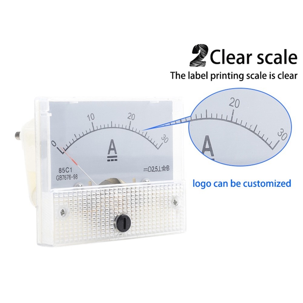 1pc DC Voltmeter Pointer Head, White ABS Analog Ammeter Panel Gauge3257