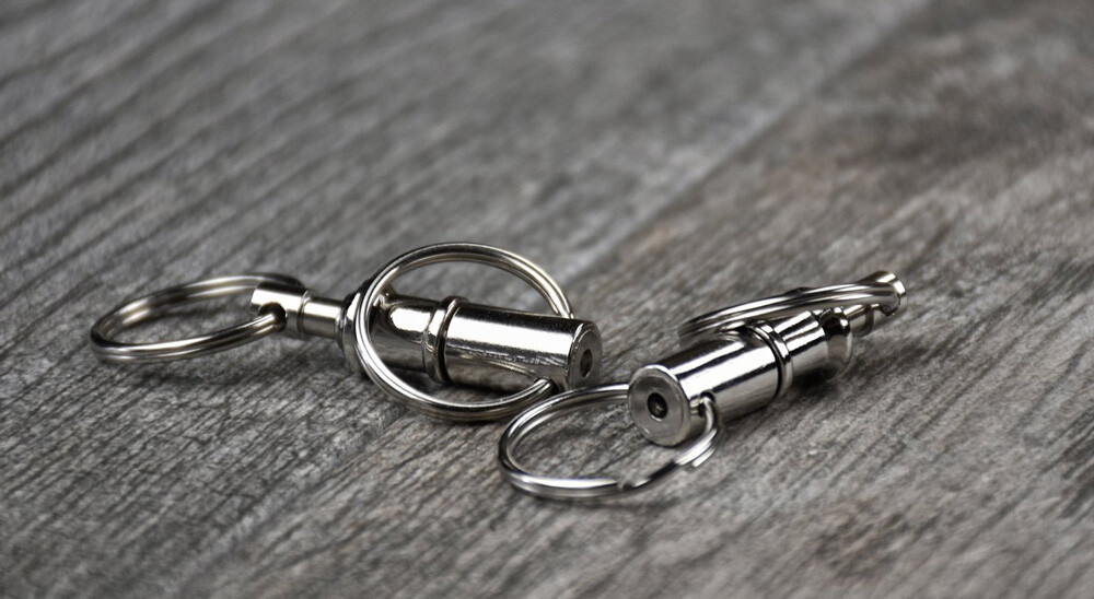 2pc Detachable Pull Apart Key Rings Quick Release Split Key Chains Brass Body