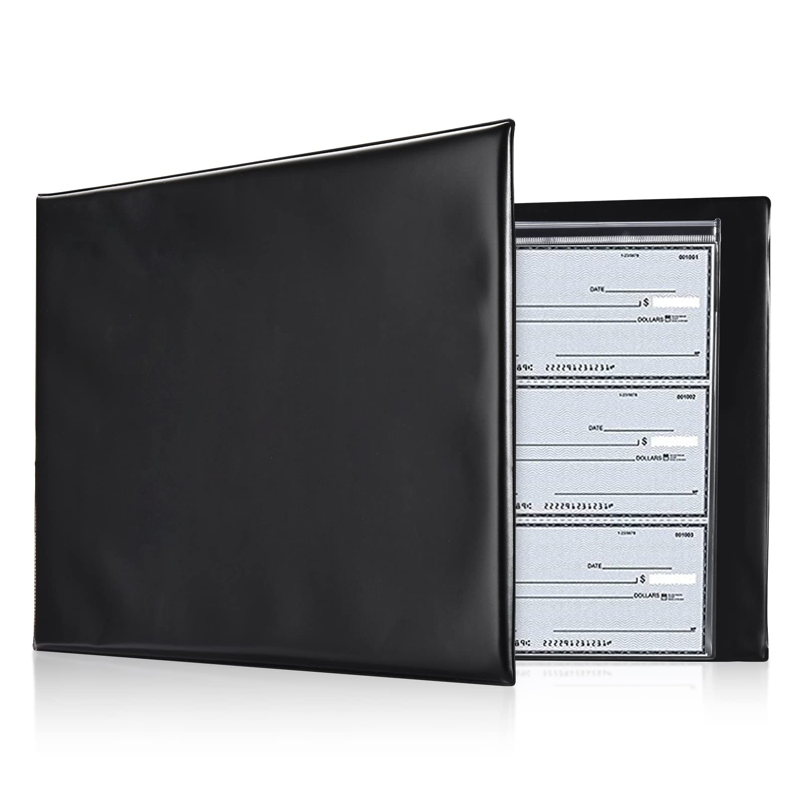 7 Ring Business Check Book Binder, 600 Checks Capacity for 9" X 13" Sheets, PU L