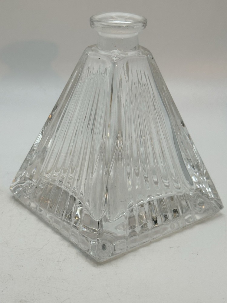 Art Deco Leaded Crystal Triangular Perfume Bottle With Stopper