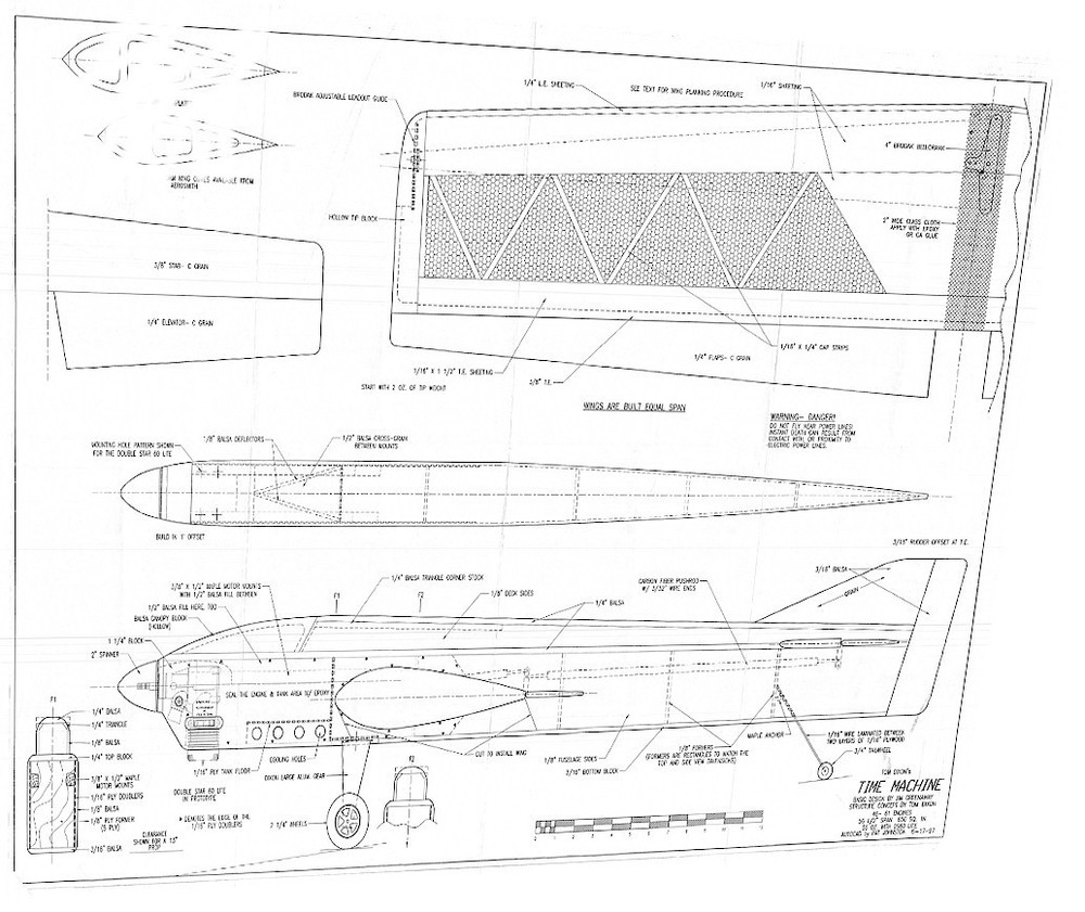 Time Machine PRINTED Plans for Control Line Aerobatic Model Airplane