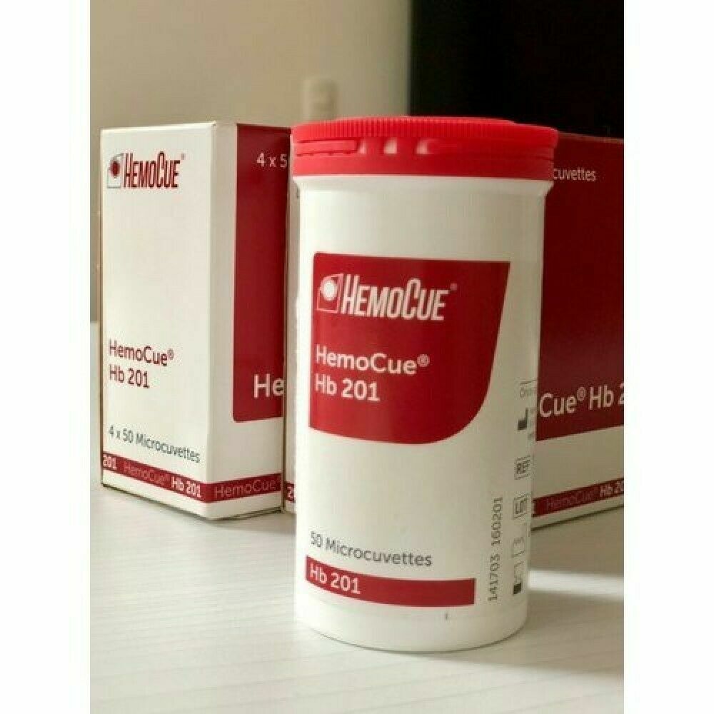 HemoCue Hemoglobin Hb 201 Microcuvettes (50/Bottle) LONG EXPIRY FREE SHIPPING