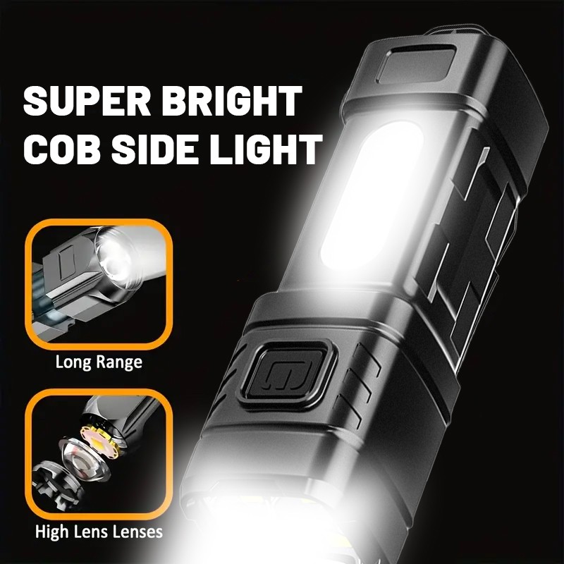 4 PACK Mini Flashlight Rechargeable LED Small Flashlight EDC Pocket Flashlights