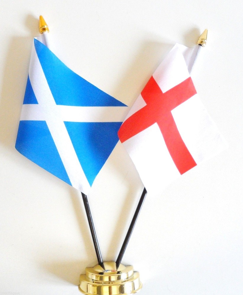 Scotland & England Double Friendship Table Flag Set
