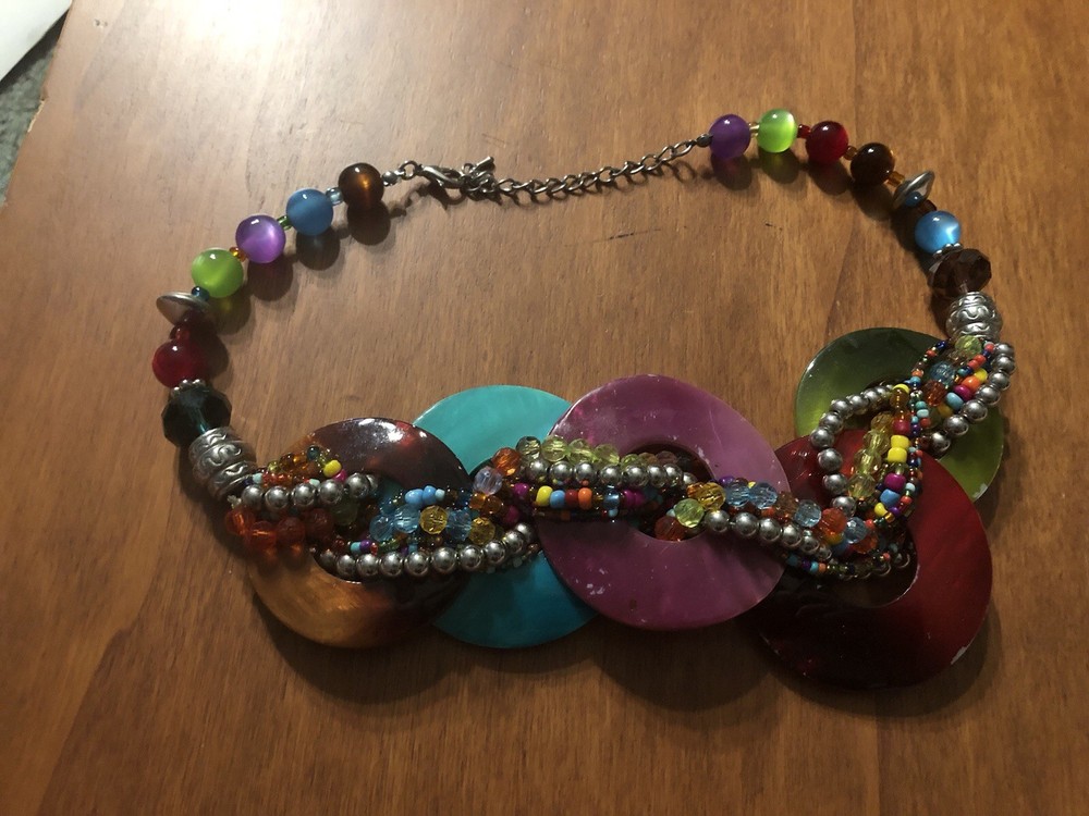 Boho artisan necklace  ￼gently used statement piece