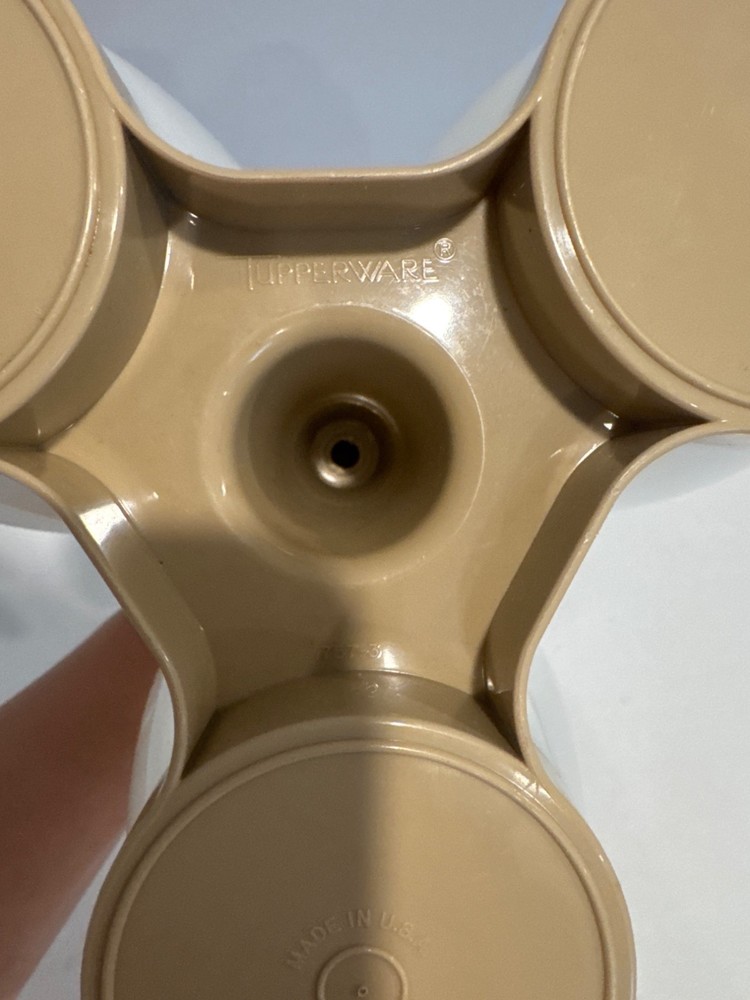 Vintage Tupperware Condiment Caddy 3-Compartment Dip Server Classic *Tiny Flaw