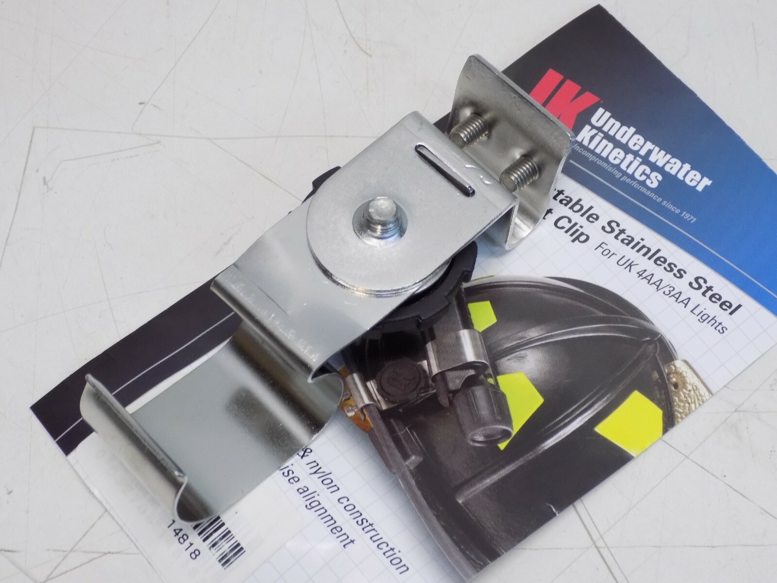 Underwater Kinetics Stainless Steel Adjustable Helmet Clip 4AA/3AA #514818