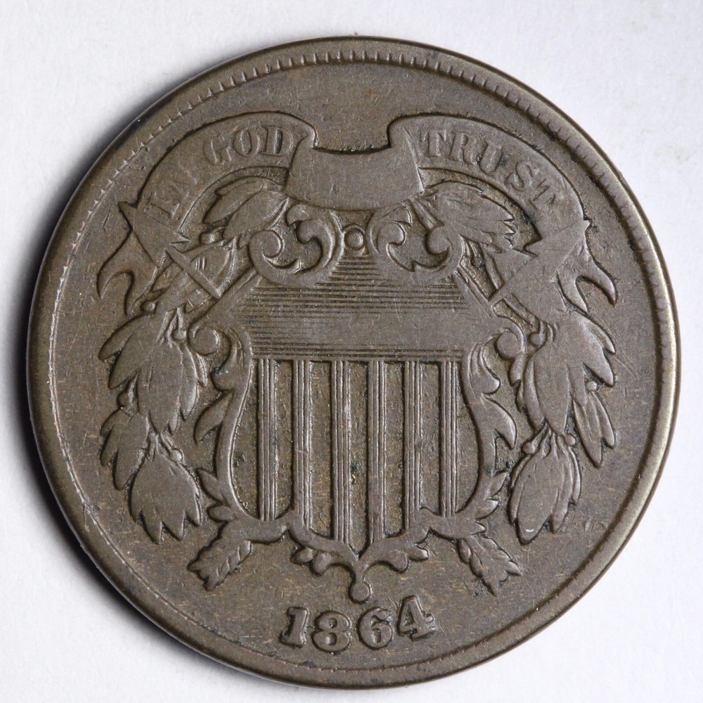 1864 Two Cent Piece CHOICE FINE+ E366 DXCH