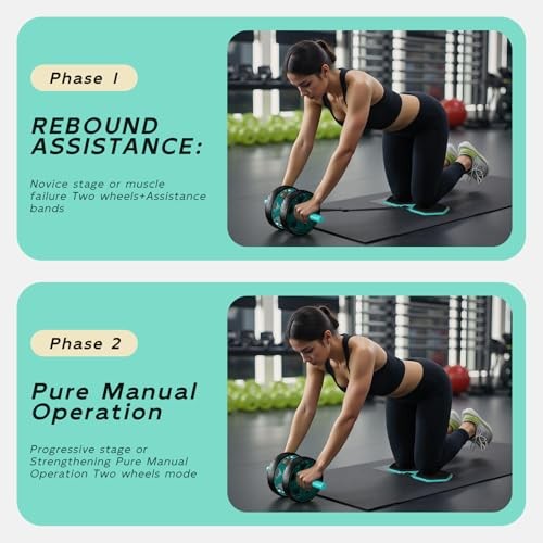 Double-Wheel Ab Roller for Core Training – Rebound Design with Adjustable Green
